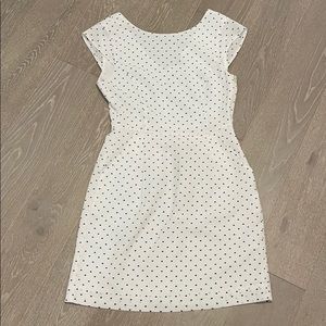 White dress with a black pattern